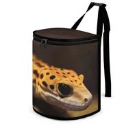 DWTJKMS Leopard Little Gecko - Pattumiera per auto con coperchio, grande capacità, da appendere, a prova di perdite, impermeabile, accessori per interni
