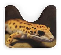 DWTJKMS Leopard Little Gecko - Tappetino da bagno a forma di U, ad asciugatura rapida, assorbente, antimacchia, antiscivolo, per base WC ovale