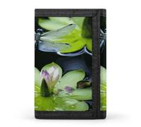 DWTJKMS Libellula vola sopra portafoglio minimalista uomo sottile tre volte portafogli moda moderno portafoglio antifurto contiene carte e contanti