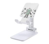 DWTJKMS Line Robot Cell Phone Stand Dual Pieghevole, Altezza Regolabile Porta Cellulare Portatile Culla Dock Desktop Adatto a Tutti Gli Smart Phone Bianco Stile