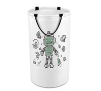 DWTJKMS Line Robot, cesto portabiancheria pieghevole con manici per il trasporto, grande cesto portaoggetti per lavanderia, dormitorio, famiglia