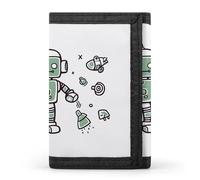 DWTJKMS Line Robot Portafoglio Minimalista Uomo Slim Trifold Portafogli Moderna Moda Portafogli Antifurto Portafoglio Contiene Carte E Contanti