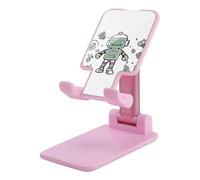 DWTJKMS Line Robot - Supporto per telefono cellulare, pieghevole, regolabile in altezza, portatile, adatto a tutti gli smartphone, colore: rosa