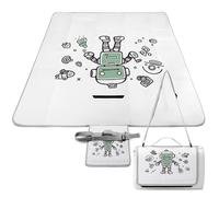 DWTJKMS Line Robot, tappetino da picnic pieghevole, impermeabile, con borsa per tote, grande tappetino da picnic all'aperto, 147,3 x 147,3 cm, coperta da campeggio per spiaggia, parco, viaggi