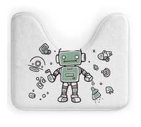 DWTJKMS Line Robot - Tappeto da bagno assorbente ad asciugatura rapida, a forma di U, antiscivolo, per pavimento del bagno (50,8 x 40,6 cm)