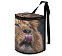 DWTJKMS Lion Sticks Out Lingua Pattumiera per auto con coperchio Grande capacità Appeso Pattumiera automatica a prova di perdite Impermeabile Cestino della spazzatura Auto Must Haves Accessori per