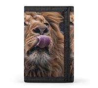 DWTJKMS Lion Sticks Out - Portafoglio minimalista da uomo, sottile, a tre pieghe, alla moda, moderno, antifurto, può contenere carte e contanti