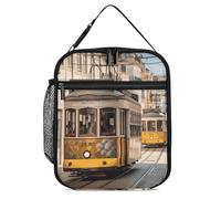 DWTJKMS Lisbon Tram Borsa termica per il pranzo, a prova di perdite, per uomini e donne, con manico, riutilizzabile, isolata, per ufficio, lavoro, picnic