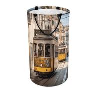 DWTJKMS Lisbon Tram - Cesto portabiancheria pieghevole con manici per il trasporto, grande cesto portaoggetti per lavanderia, dormitorio, famiglia