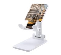 DWTJKMS Lisbon Tram - Supporto per telefono cellulare, pieghevole, regolabile in altezza, portatile, per tutti gli smartphone, colore: bianco