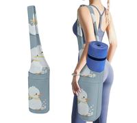 DWTJKMS Little White Duck - Borsa per tappetino da yoga, in tela resistente, con tasca per bottiglia d'acqua e tasca inferiore bagnata, adatta alla maggior parte dei tappetini da yoga
