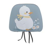 DWTJKMS Little White Duck - Set di 2 copri poggiatesta per auto, regolabili, riutilizzabili, accessori per interni auto, stile vintage, protezione per poggiatesta auto, per la maggior parte delle auto