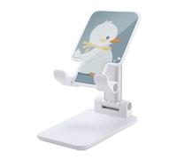 DWTJKMS Little White Duck - Supporto per telefono cellulare, pieghevole, regolabile in altezza, portatile, per tutti gli smartphone, colore: bianco