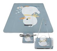 DWTJKMS Little White Duck - Tappetino da picnic pieghevole, impermeabile, con borsa per la spesa, grande, 147,3 x 147,3 cm, coperta da campeggio per spiaggia, parco, viaggi