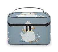 DWTJKMS Little White Duck - Trousse per trucchi, organizer per cosmetici, grande capacità, portatile, da donna, con manico e divisore