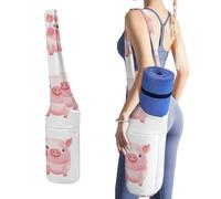 DWTJKMS Lovely Pig - Borsa per tappetino da yoga, in tela resistente, con tasca per bottiglia d'acqua e tasca inferiore bagnata, adatta alla maggior parte dei tappetini da yoga