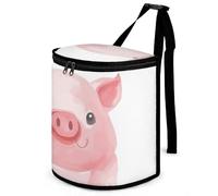 DWTJKMS Lovely Pig Car Trash Can con coperchio Grande Capacità Appeso Auto Pattumiera A Prova di Perdite Impermeabile Pattumiera Auto Must Haves Accessori Interni