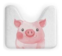 DWTJKMS Lovely Pig - Tappetino da bagno a forma di U, ad asciugatura rapida, assorbente, antimacchia, antiscivolo, per base WC ovale