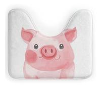 DWTJKMS Lovely Pig - Tappeto da bagno a forma di U, ad asciugatura rapida, assorbente, antiscivolo, per pavimento del bagno (50,8 x 40,6 cm)