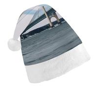 DWTJKMS Mackinac - Cappello di Babbo Natale con ponte sospeso, classico, spesso, per feste di Natale, divertente, unisex, per adulti