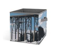 DWTJKMS Mackinac - Contenitore portaoggetti a forma di ponte sospeso, pieghevole, in tessuto spesso, adatto per casa, ufficio, guardaroba, abbigliamento e giocattoli