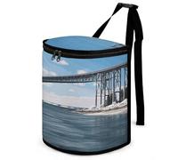 DWTJKMS Mackinac - Pattumiera a ponte sospeso per auto, con coperchio, grande capacità, da appendere, a prova di perdite, impermeabile, accessori per interni