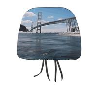 DWTJKMS Mackinac - Set di 2 copri poggiatesta per auto, con ponte sospeso, regolabili, riutilizzabili, accessori per interni dell'auto, accessori per sedili auto, stile vintage, protezione per la
