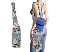 DWTJKMS Magica borsa natalizia per tappetino da yoga, in tela resistente, con tasca per bottiglia d'acqua e borsa bagnata inferiore, adatta alla maggior parte dei tappetini da yoga