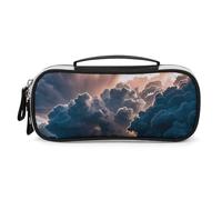 DWTJKMS Magnifico Rainstorm Cloud Leather Makeup Bag Portatile Piccolo Organizzatore Cosmetico Impermeabile Borse Da Toilette Pennelli Matite E Viaggio Trucco Accessori