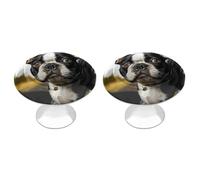 DWTJKMS Maniglie colorate per armadietti a forma di cane Boston Terrier, maniglie per cassetti, adatte per cassettiere, mobili da cucina, porte, armadi e cassetti