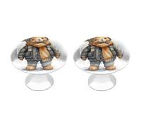 DWTJKMS Maniglie per armadietti a forma di orso carino pomelli colorati per cassetti maniglie per cassetti adatte per comò mobili da cucina porte armadio cassetti