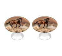 DWTJKMS Maniglie per armadietti con cavalli che corrono nel deserto tempesta maniglie colorate per armadietti maniglie per cassetti solide adatte per comò, mobili da cucina, porte, armadi, cassetti