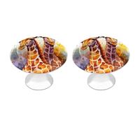 DWTJKMS Maniglie per armadietti con giraffe ad acquerello Pomelli colorati Maniglie per cassetti in tinta unita adatte per comò mobili da cucina porte armadio cassetti