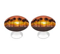 DWTJKMS Maniglie per armadietti da spiaggia con tramonto tropicale pomelli colorati per cassetti maniglie per cassetti adatte per cassettiere mobili da cucina porte armadio cassetti