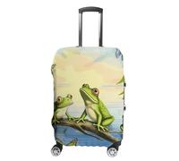 DWTJKMS Many Frogs Sing on The Branches Summer Butterflies Lake Water copertura per bagagli semplice e generosa valigia copertura antipolvere lavabile, resistente ai graffi per valigie da 48-81 cm