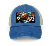 DWTJKMS Medicine Pillole Sport Cappello per Uomini Donne Hollow Cowboy Cappello Regolabile Baseball Cap Abbigliamento Regali Accessori