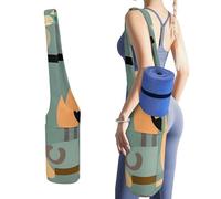 DWTJKMS Mid-Century - Borsa per tappetino da yoga con gatti in stile moderno, in tela resistente, con tasca per bottiglia d'acqua e borsa per bagnata inferiore, adatta alla maggior parte dei tappetini