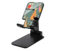 DWTJKMS Mid-Century - Supporto per telefono cellulare a forma di gatto, pieghevole, regolabile in altezza, portatile, per tutti gli smartphone, colore: nero
