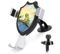 DWTJKMS Molte rane cantano sui rami con farfalle estive sul lago, supporto universale per telefono cellulare, adatto per tutti gli smartphone e i modelli di auto (nero)