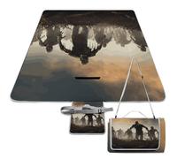 DWTJKMS Molti tappetino da picnic zombie, tappetino pieghevole impermeabile con borsa tote grande tappetino da picnic all'aperto 147,3 x 147,3 cm coperta da campeggio per spiaggia, parco, viaggi