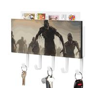 DWTJKMS Molti zombie portachiavi per parete, stile fattoria montaggio a parete con 5 ganci, decorazione appeso portachiavi per ingresso o atrio 18 cm L x 4,3 H