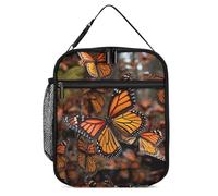DWTJKMS Monarch Butterflies - Borsa termica per il pranzo, a prova di perdite, per uomini e donne, con manico, riutilizzabile, isolata, per ufficio, lavoro, picnic