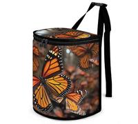 DWTJKMS Monarch Butterflies Car Trash Can con coperchio Grande capacità Appeso Auto Trash Bin a prova di perdite Impermeabile Pattumiera Auto Must Haves Accessori interni