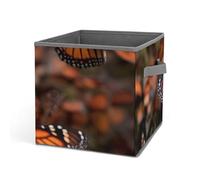 DWTJKMS Monarch Butterflies Cube Organizer pieghevole in tessuto spesso per coperte, vestiti, adatto per casa, ufficio, guardaroba, abbigliamento e giocattoli