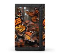 DWTJKMS Monarch Butterflies Portafoglio minimalista da uomo sottile a tre ante portafogli alla moda moderno portafoglio antifurto per carte e contanti