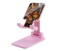 DWTJKMS Monarch Butterflies - Supporto per telefono cellulare, pieghevole, regolabile in altezza, portatile, per tutti gli smartphone, colore: rosa