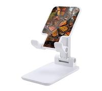 DWTJKMS Monarch Butterflies - Supporto per telefono cellulare, pieghevole, regolabile in altezza, portatile, per tutti gli smartphone, colore: bianco