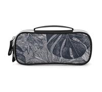 DWTJKMS Monstera - Borsa per il trucco in pelle con foglie, portatile, piccola, organizer per cosmetici, impermeabile, pennelli e matite e accessori da viaggio