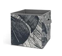 DWTJKMS Monstera - Organizer a forma di cubo, a forma di foglie, pieghevole, in tessuto spesso, adatto per casa, ufficio, guardaroba, abbigliamento e giocattoli