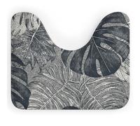 DWTJKMS Monstera - Tappetino da bagno a forma di U, ad asciugatura rapida, assorbente, antimacchia, antiscivolo, per base WC ovale